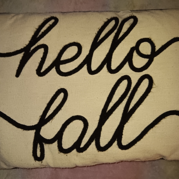 HELLO FALL BUFFALO CHECK BLACK & WHITE FARMHOUSE STRATFORD HOME THROW PILLOW - Picture 3 of 10